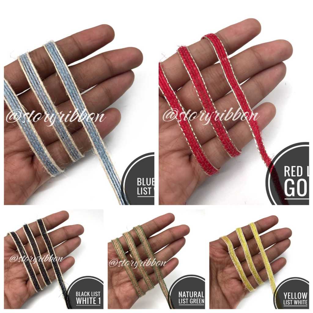 

1 YARD -6MM / PITA GONI LIST WARNA / PITA GONI LIST / PITA GONI LIST MACAM WARNA