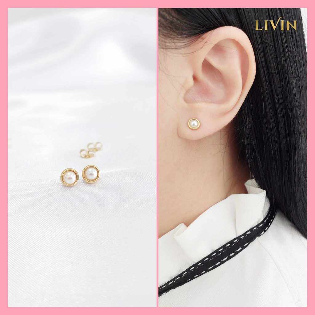 Anting tusuk wanita titanium fashion mutiara anti karat - subang giwang mutiara titanium - ATT 35