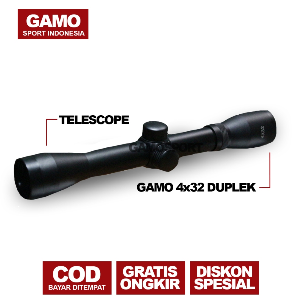 GAMO NITRO 4X32 DUPLEX - TELESKOP GAMONITRO 4x32 DUPLEX RETIKEL HS LEBIH TIPIS