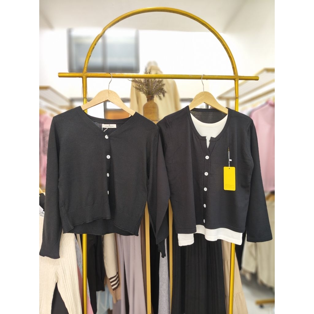 cardigan mix kaos import knit wanita