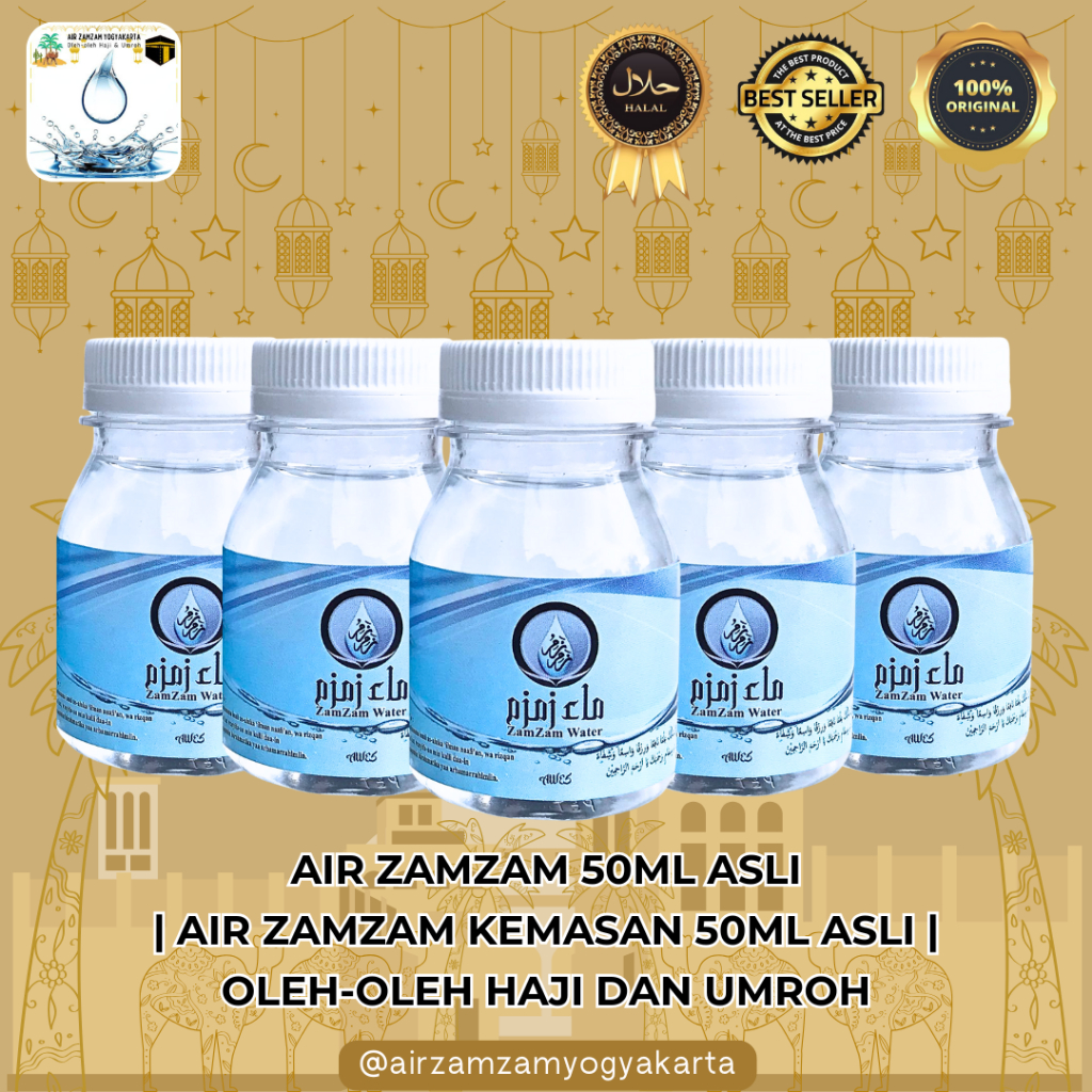 

Air ZAMZAM kemasan 50ml asli | air zamzam 50ml asli | Oleh-oleh Haji dan Umroh
