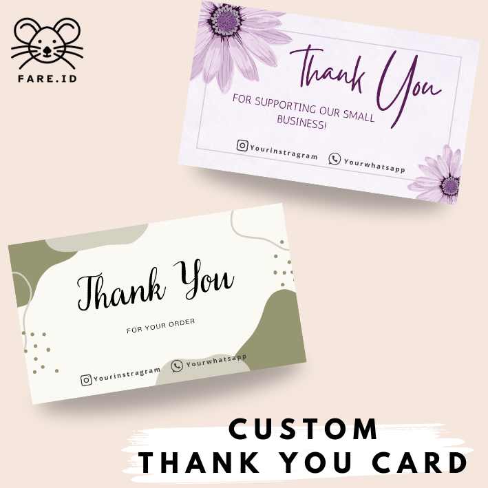 

Label stiker thank you custom tulisan