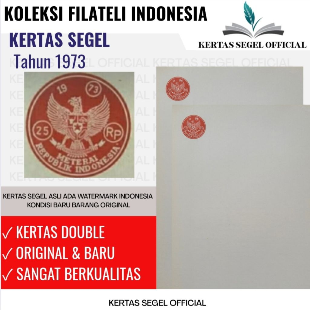 

KERTAS SEGEL TAHUN 1973 ORIGINAL
