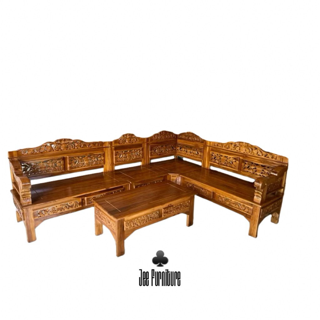 kursi sudut bagong,kursi sudut minimalis, kursi sudut jati, kursi tamu, kursi domini jati