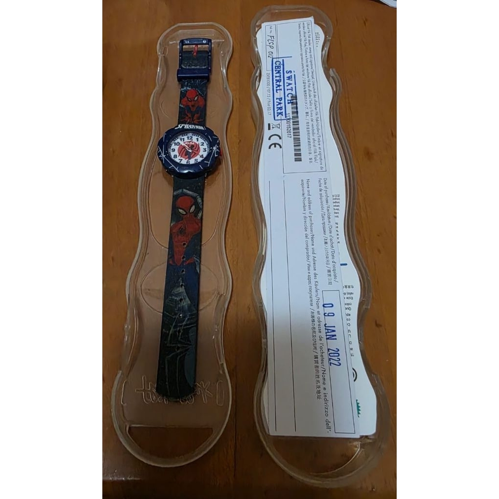 Jam Tangan Flik Flak Swatch Marvel - Spiderman (preloved)