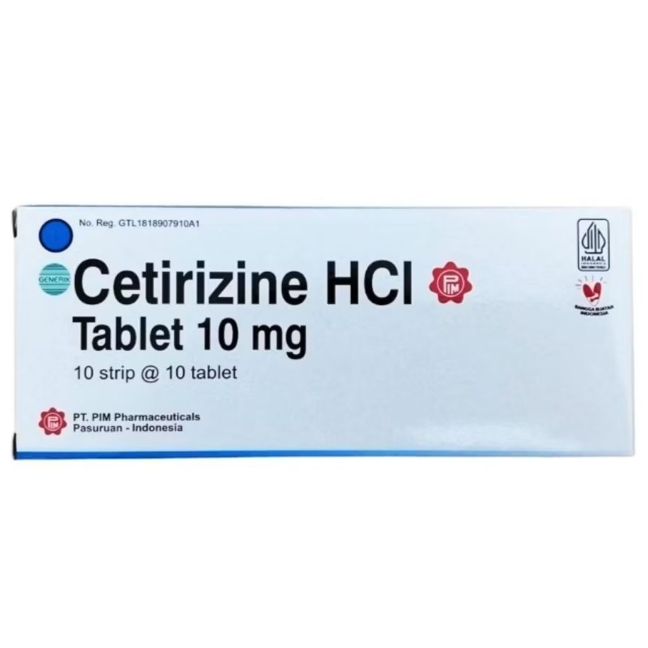 CETIRIZINE HCl Tablet 10mg (100's /Dus) - PIM
