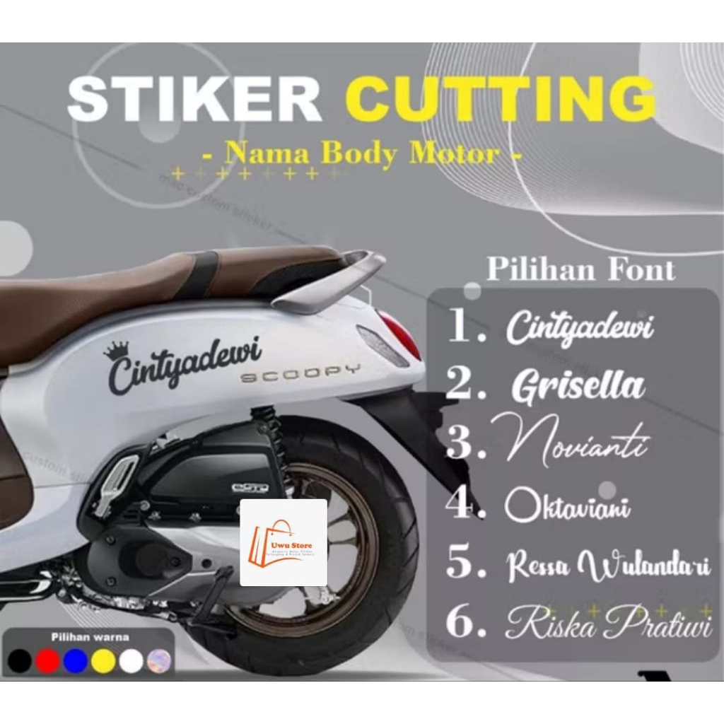 STIKER CUSTOM NAMA BODY SCOOPY / STIKER CUTTING CUSTOM NAMA BODY MOTOR BEST SELLER