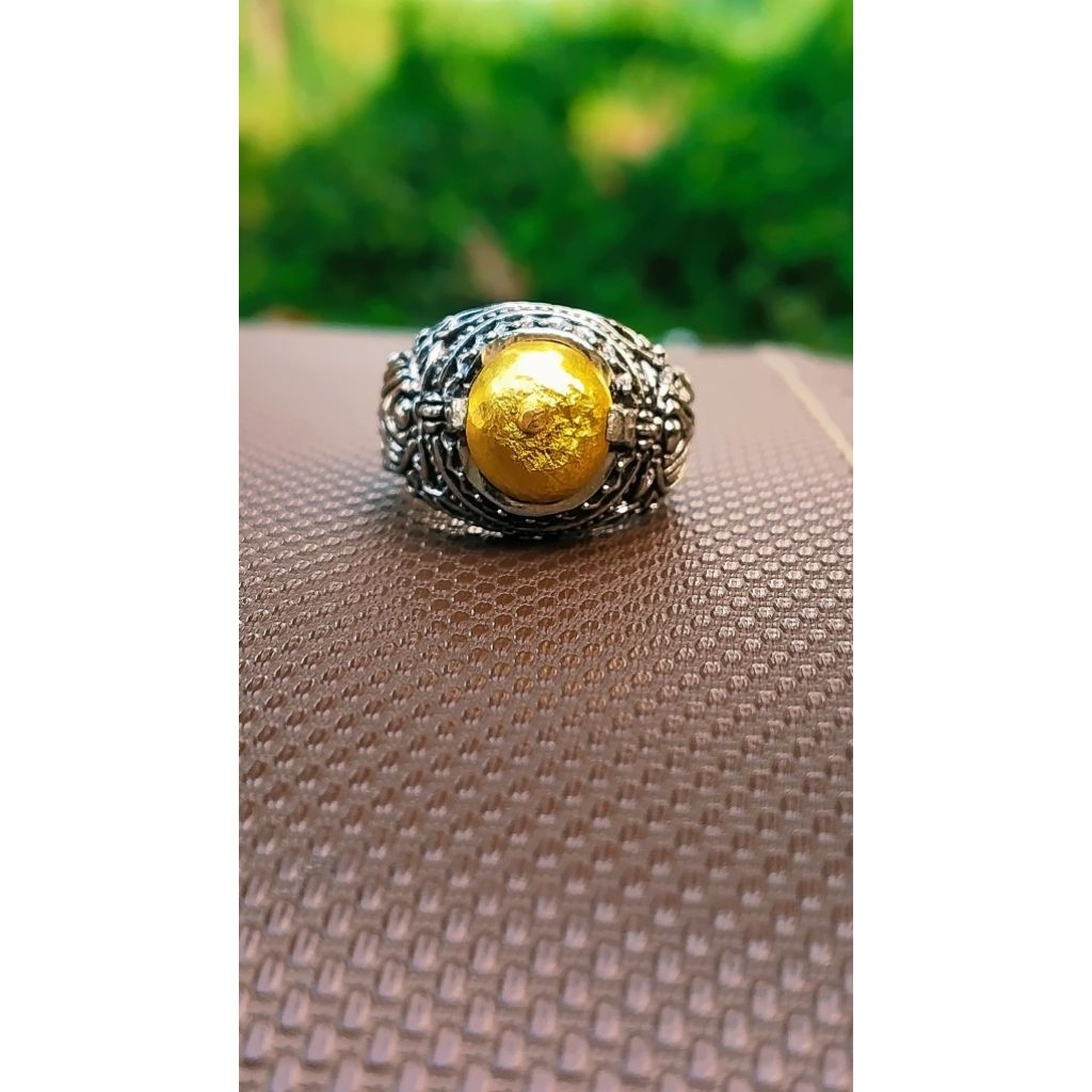cincin  batu akik badar emas kursani super