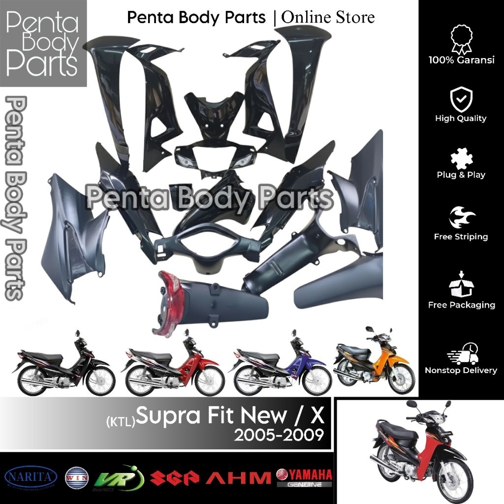 Full Cover Body Supra Fit New / X (KTL) - Ful Set Bodi Honda Supra Fit New X S 2005-2009