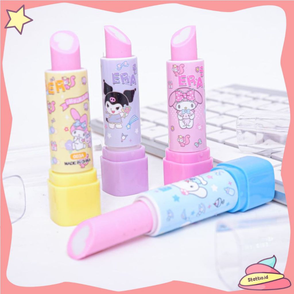 

Penghapus Putar ER-1908 Lipstick Karakter Sanrio Lipen Lucu Hapusan Karet