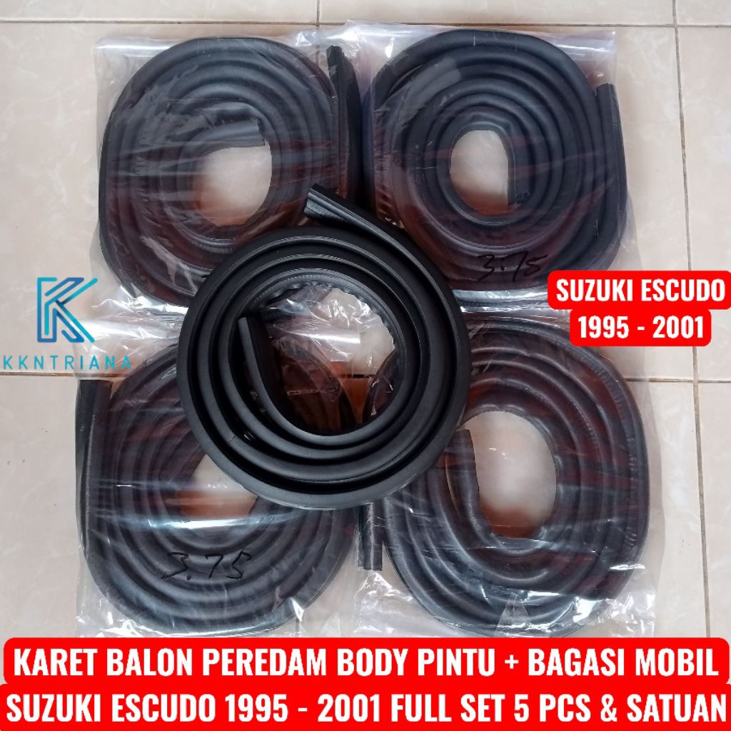 KARET BALON PEREDAM BODY PINTU + BAGASI MOBIL SUZUKI ESCUDO 1995 - 2001 FULL SET 5 PCS & SATUAN