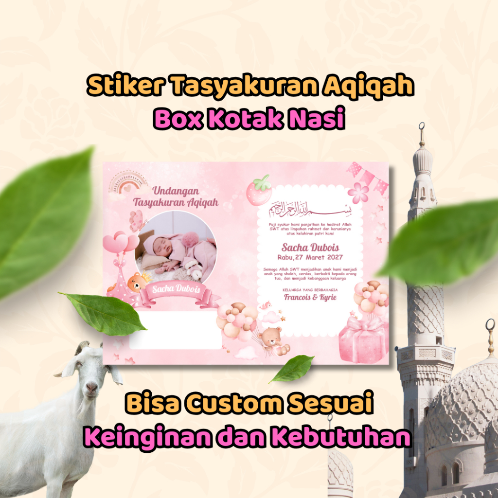 

Stiker Aqiqah Sticker Aqiqoh Tasyakuran Syukuran Kelahiran Bayi Anak Untuk Ditempel Di Kotak Nasi