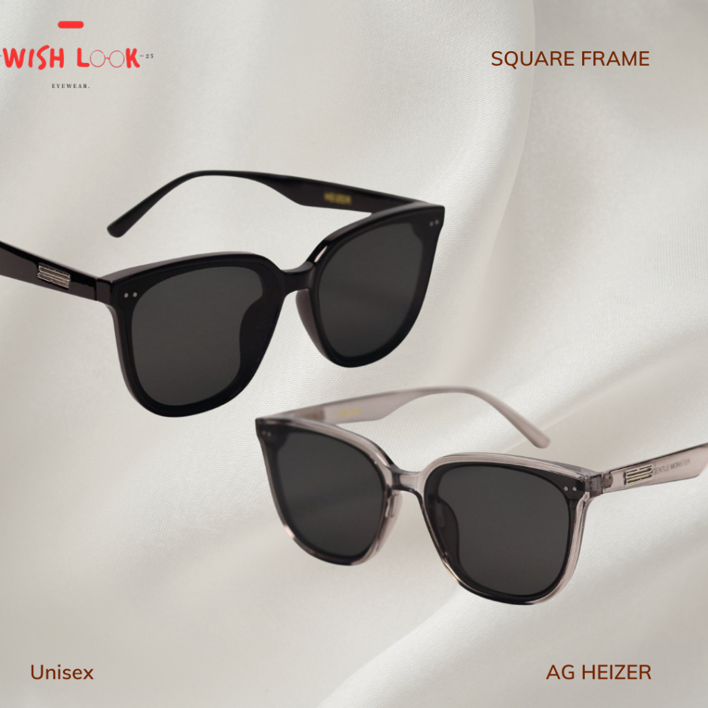 wishlookeyewear | Kacamata Hitam Fashion Korea AG GM HEIZER Square Frame Unisex Anti UV400 Protectio