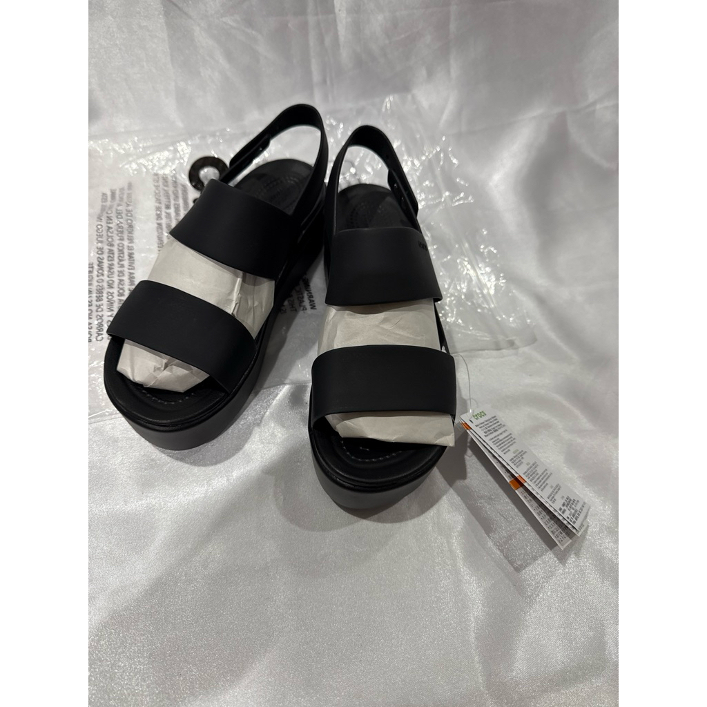 S014 sepatu sandal wanita black croccs uk.38