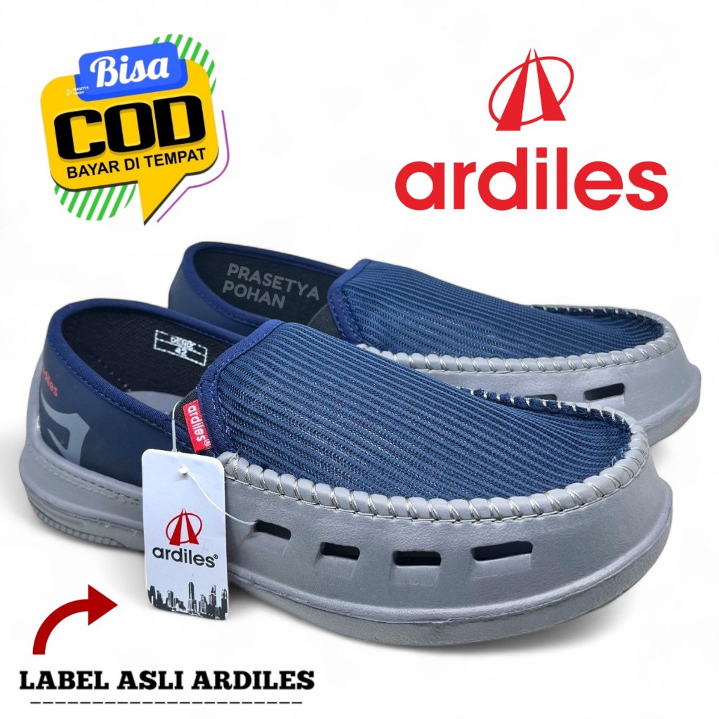 Sepatu Ardiles Slip On Pria Biru Original - Slip On Pria Ardiles Original