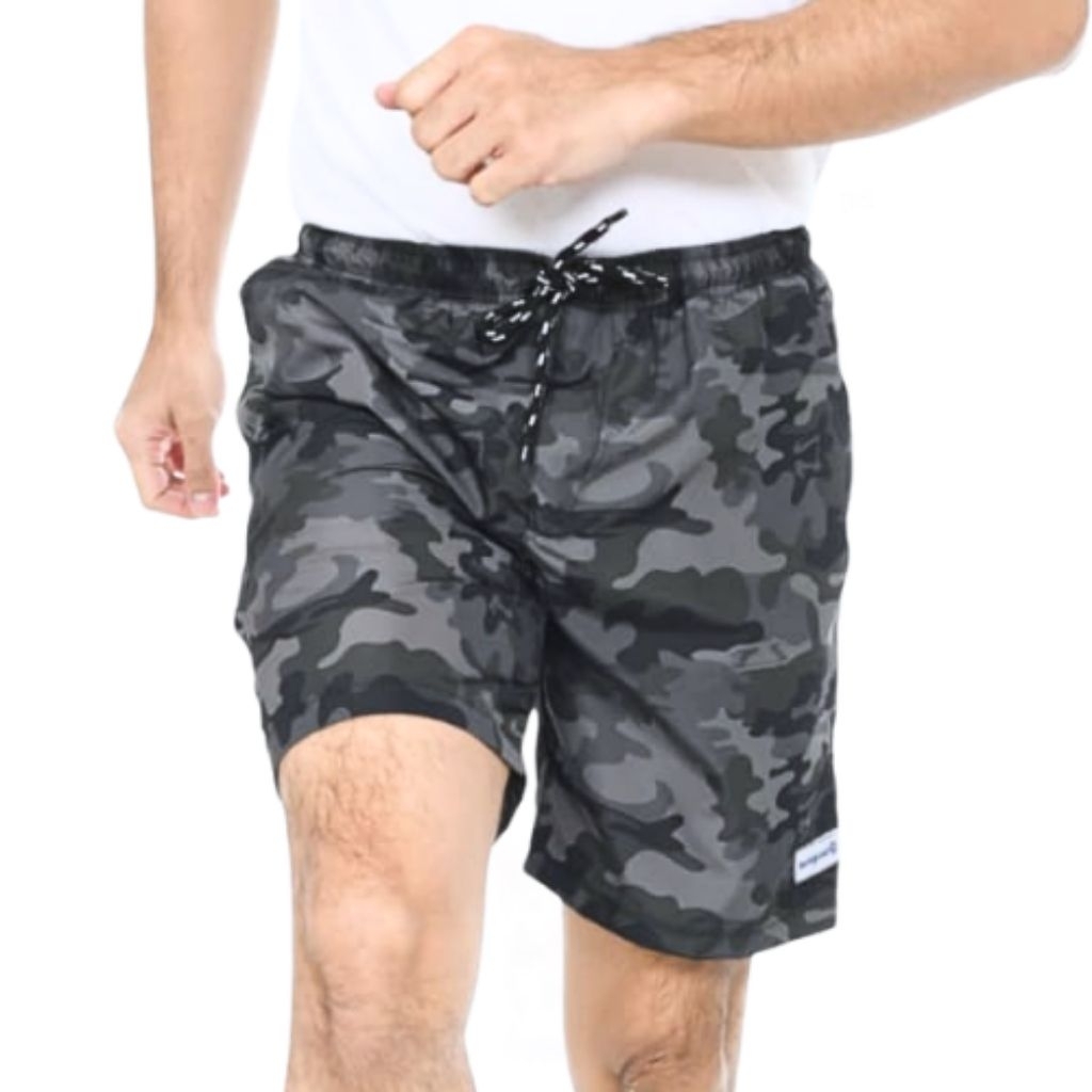 Blackgroud - Celana Boardshort Pria Loreng Army