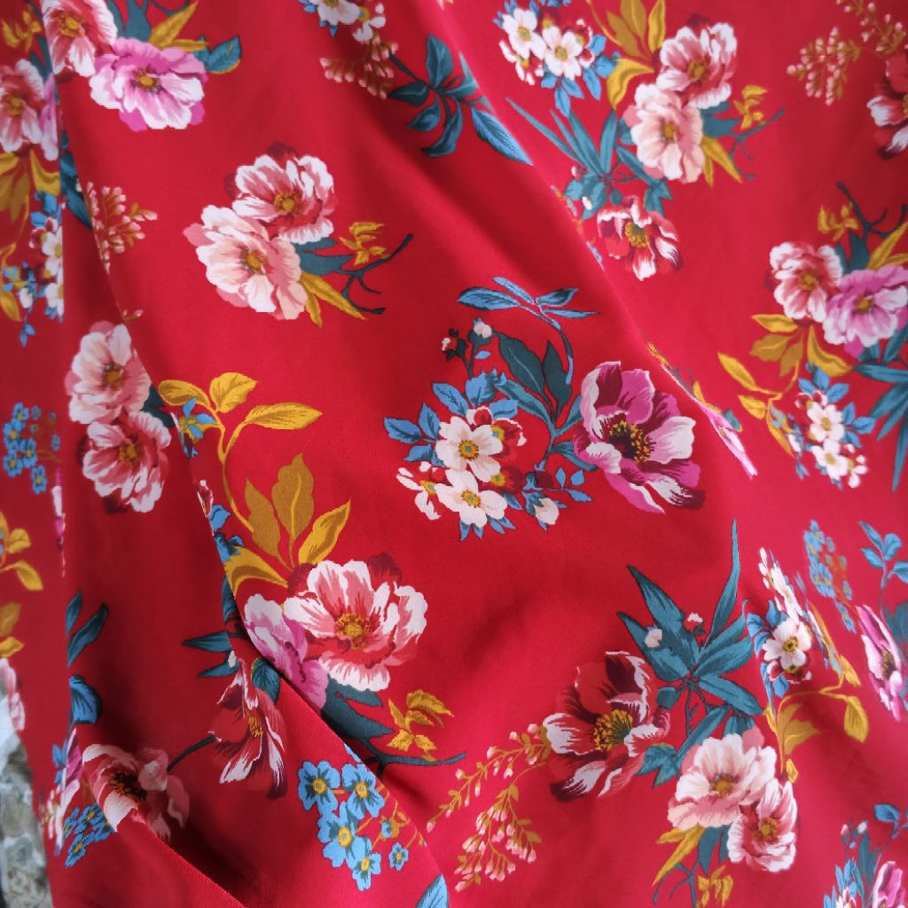 kain sifon silk motif - harga/0,5m - kain sifon motif bunga - kain untuk gamis - bahan sifon meteran