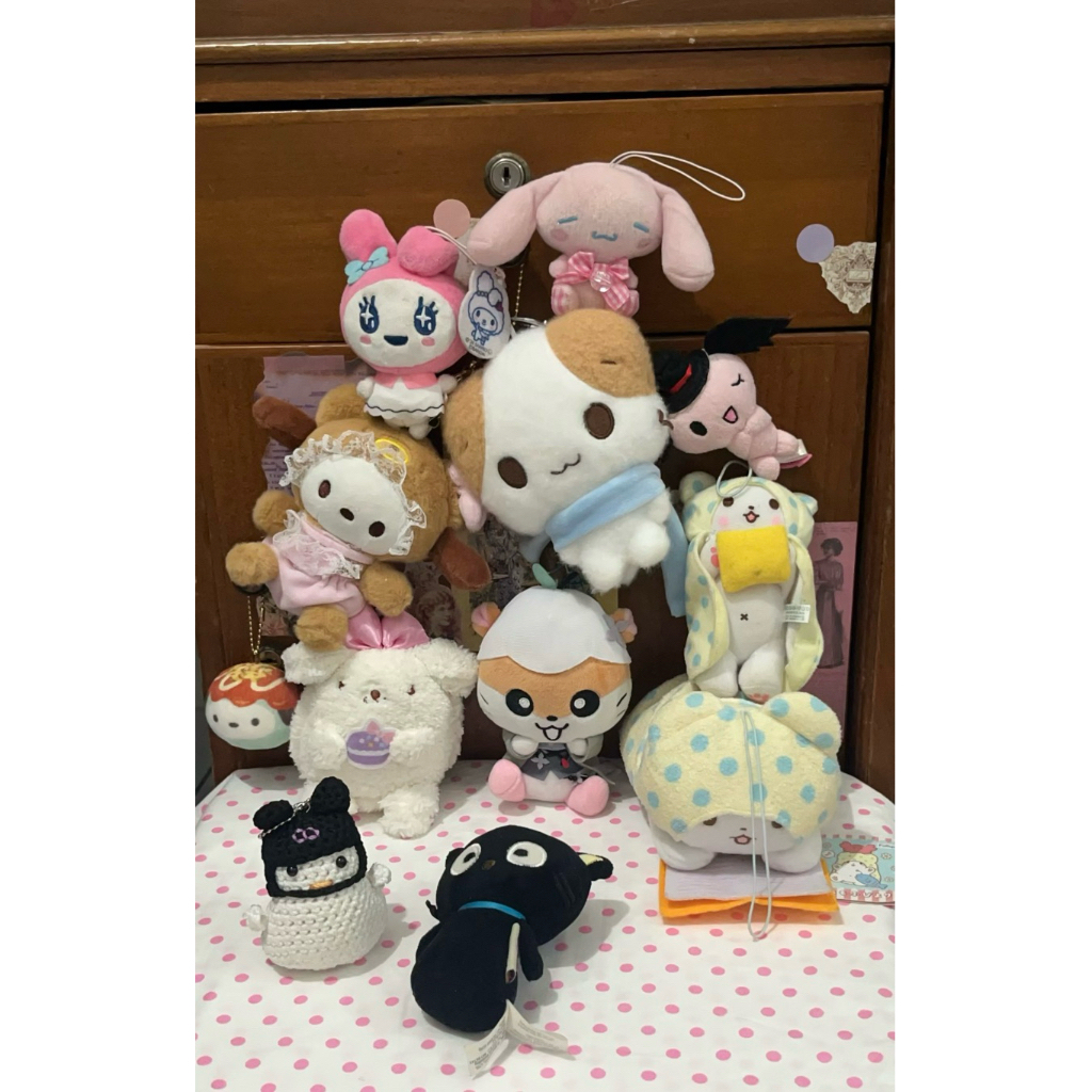 WTS RARE sanrio character plush & keychain (masyumaro, macaroon, lloromanic sample, marumofubiyori, 