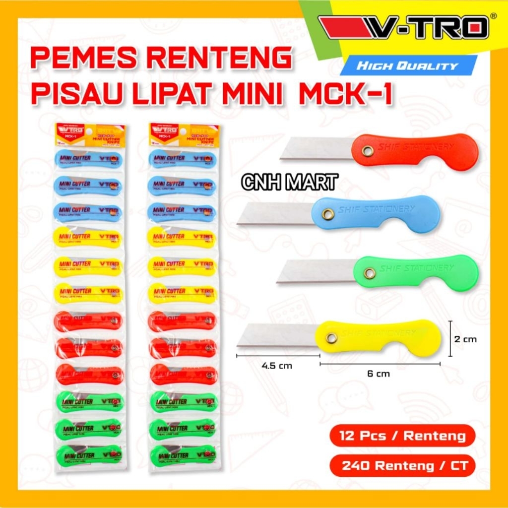 

12 PCS Pisau Lipat/ Pisau Lipat Kecil Isi 12