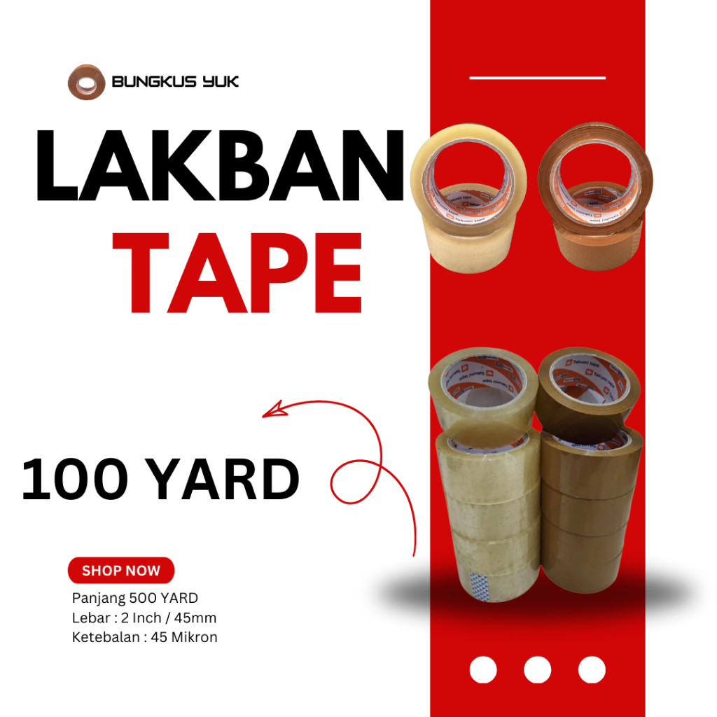 

LAKBAN TAKUMI 100YARD 2INCH 45mm 45mc BENING COKLAT TEBAL (1 SLOT isi 6)