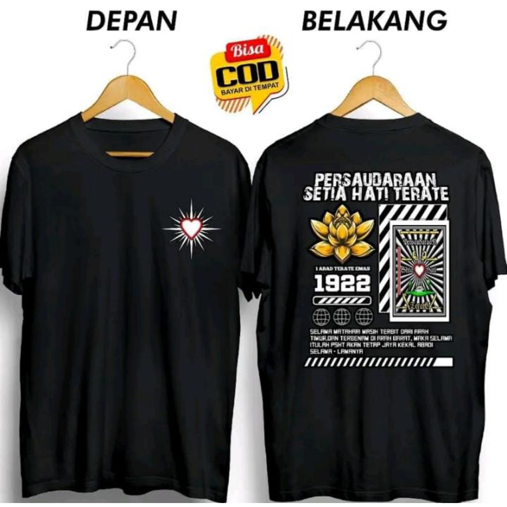 Kaos PSHT emas 1 abad persaudaraan setia hati terate