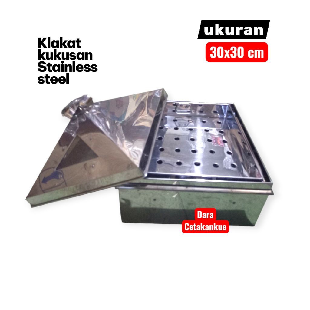 Klakat kukusan dimsum kotak 30 cm Stainless Panci Steamer persegi