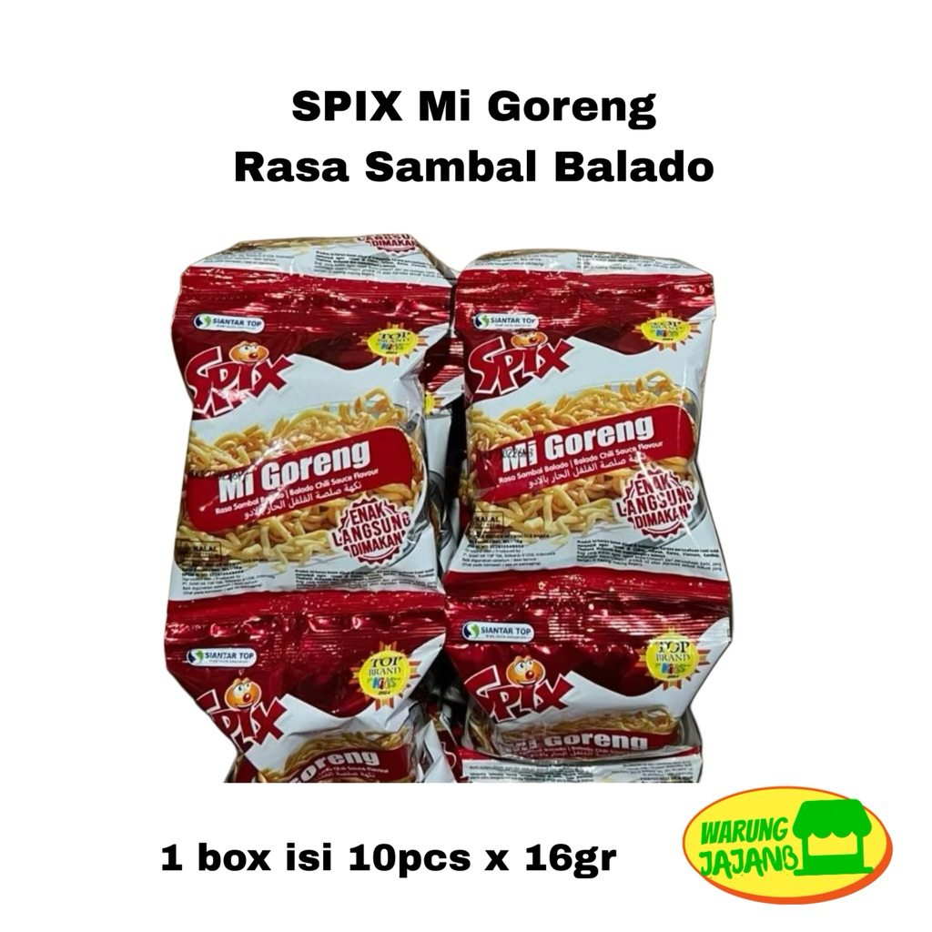 

SPIX Mi goreng Rasa Sambal Balado Snack Cemilan Mi digoreng 1 Pack isi 10pcs x 16gr