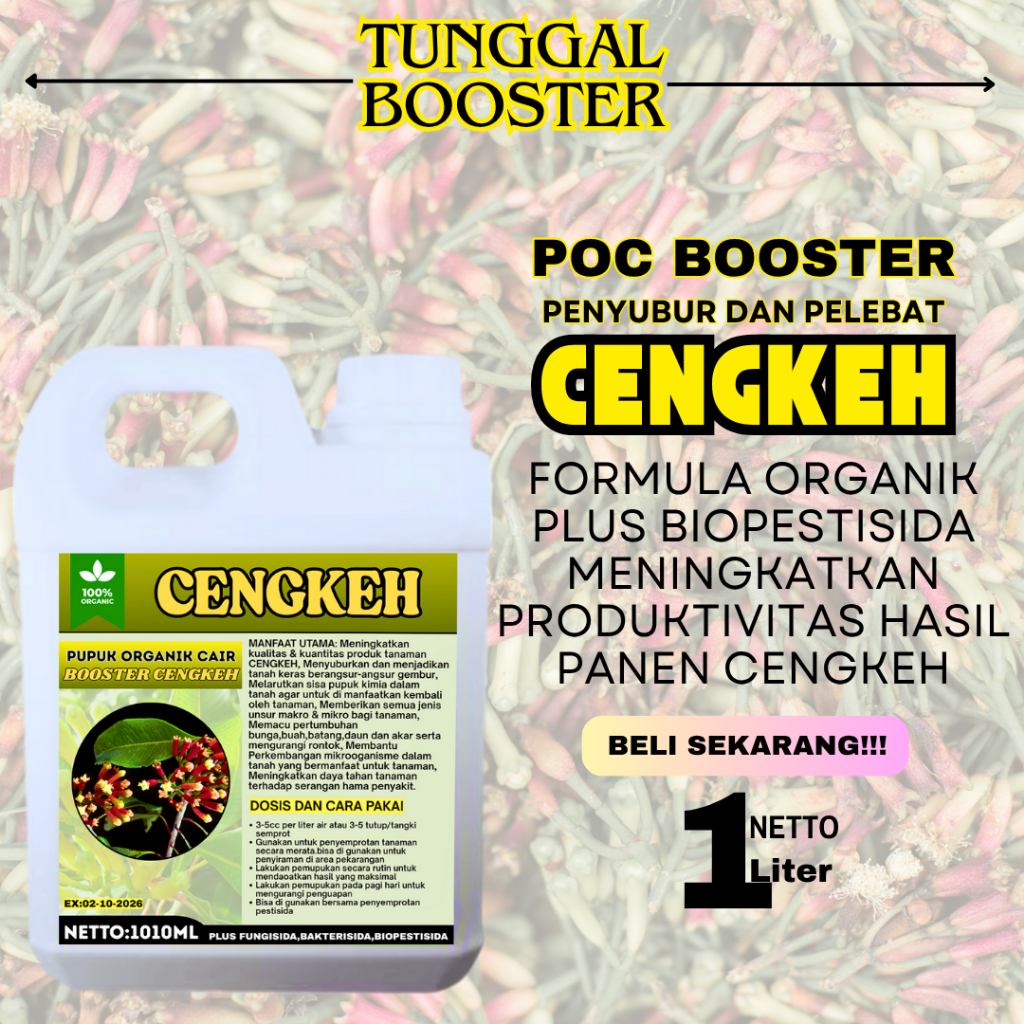 Pupuk Organik cair Tanaman Cengkeh 1liter/pupuk pelebat tanaman cengkeh/pupuk penyubur dan perangsan