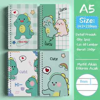 

ACCS Buku Catatan Notebook A5 Isi 60 Lembar Buku Diary Aesthetic Motif Kartun Gaya Retro Buku Tulis Garis A5 Spiral Murah