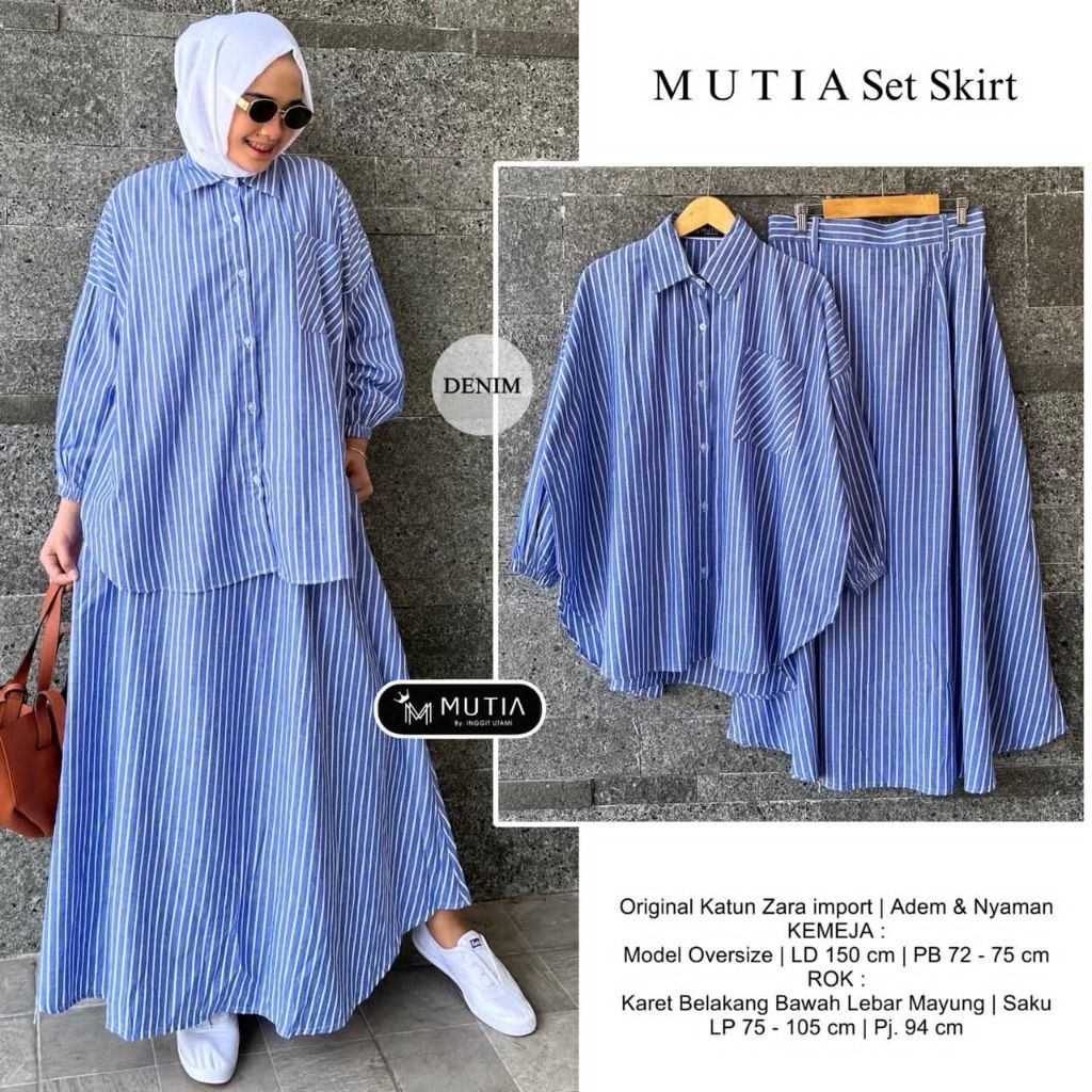 LD 150 One Set Oversize Katun Stripe MUTIA SET ROK