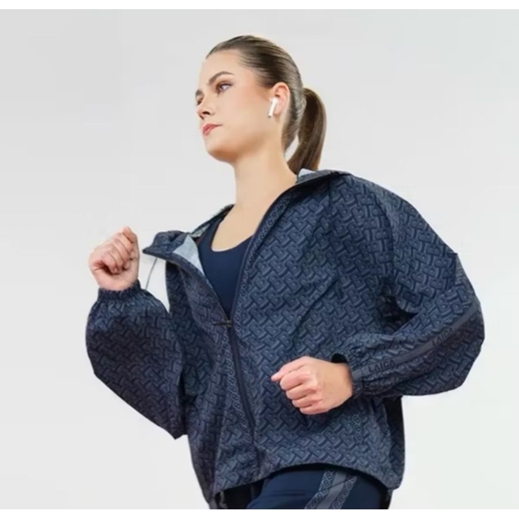 PRELOVED ATHLEISURE OVERSIZED AIR JACKET BUTTONSCARVES X LAICA NAVY SIZE XL/XXL