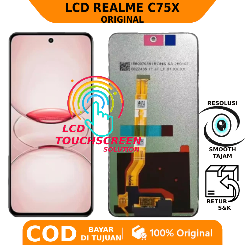 LCD TOUCHSCREEN REALME C75X ORIGINAL FULLSET GARANSI FREE LEM