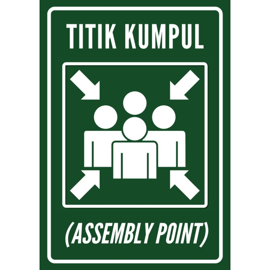

Stiker Titik Kumpul / Sticker Assembly Point ukuran A4 bahan vinyl anti air anti luntur