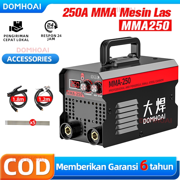 PROMODOMHOAI 450W Mesin Las MMA-250 Inverter Las Listrik Trafo Las Mini Mesin Las Listrik