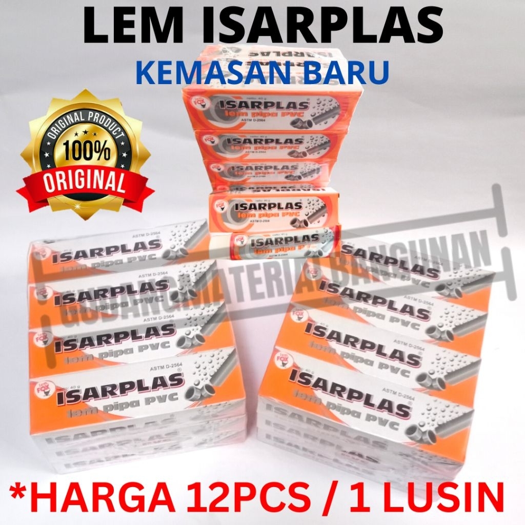 

[12PCS ORIGINAL] Lem pipa PVC Isarplas / lem Isarplas / lem PVC 1 pack 1 slop 1 lusin 12pcs 1pack