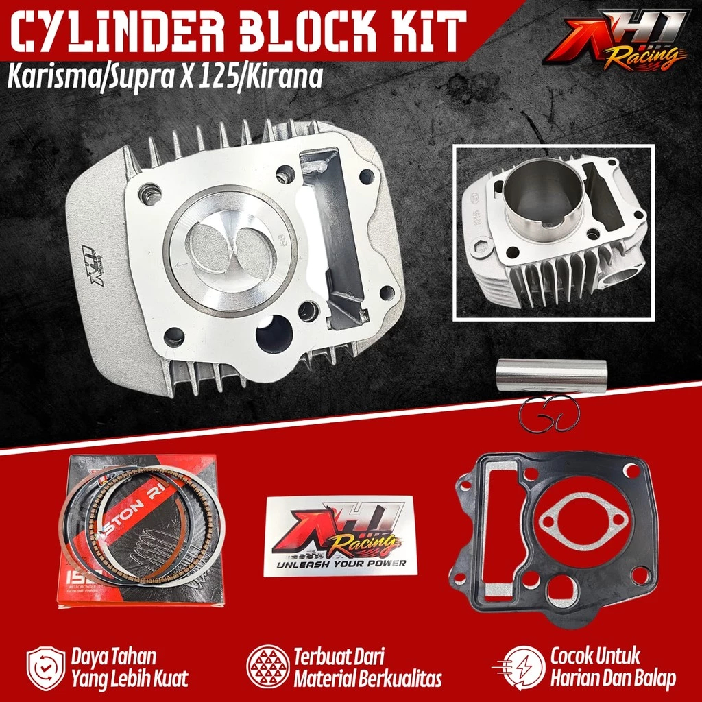 Cylinder Blok Block Bore Up 57mm Supra X 125 Karisma Kirana Supra 125 Kph