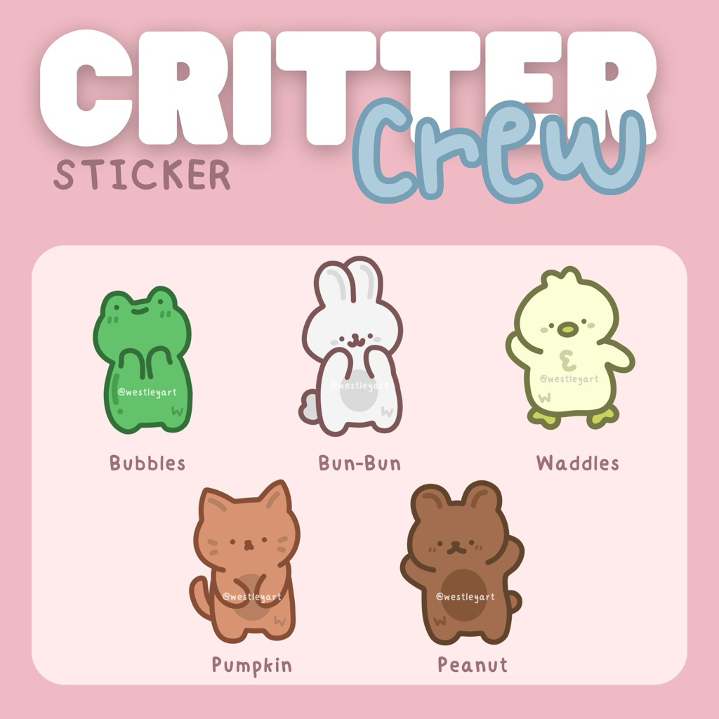 

[Ready] Critter Crew Sticker Only | Cute Animal Stickers | Sticker Hewan Lucu