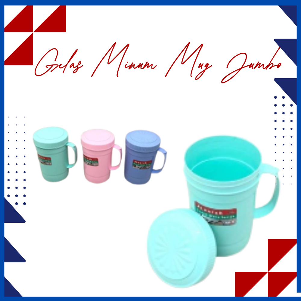 Gelas Mug Jumbo Plastik Mug Gelas Air MInum Ukuran Besar