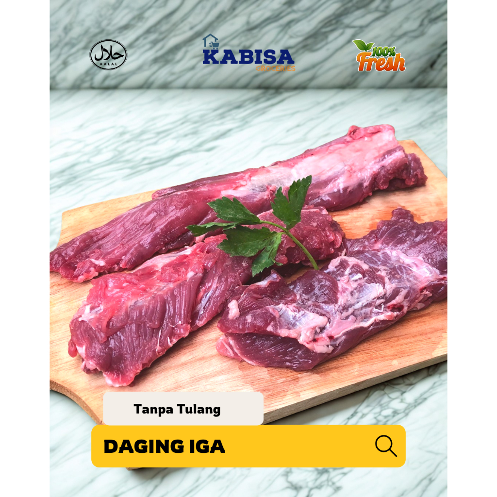 Daging Iga Sapi Segar Tanpa Tulang Lezat 1 kg Siap Olah