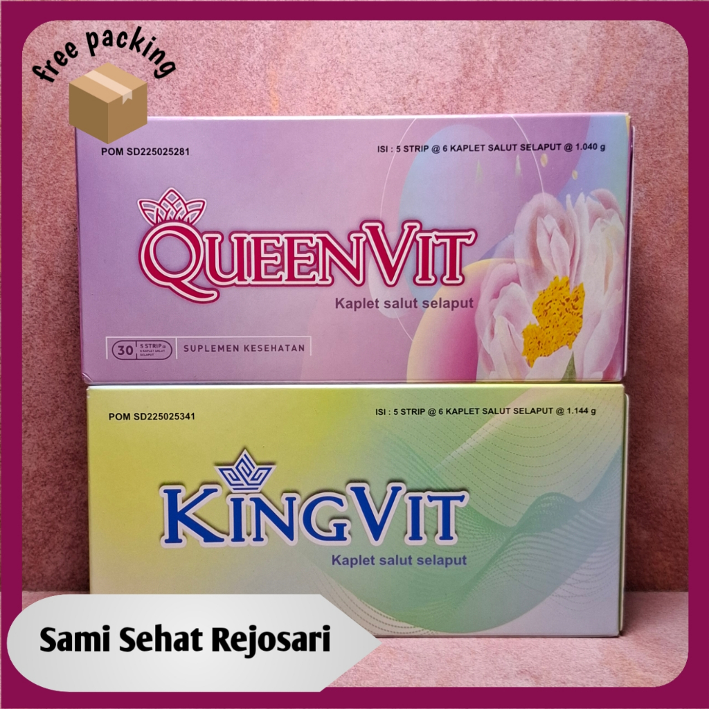 PAKET 1 BOX KINGVIT + QUEENVIT isi 30 tablet untuk promil