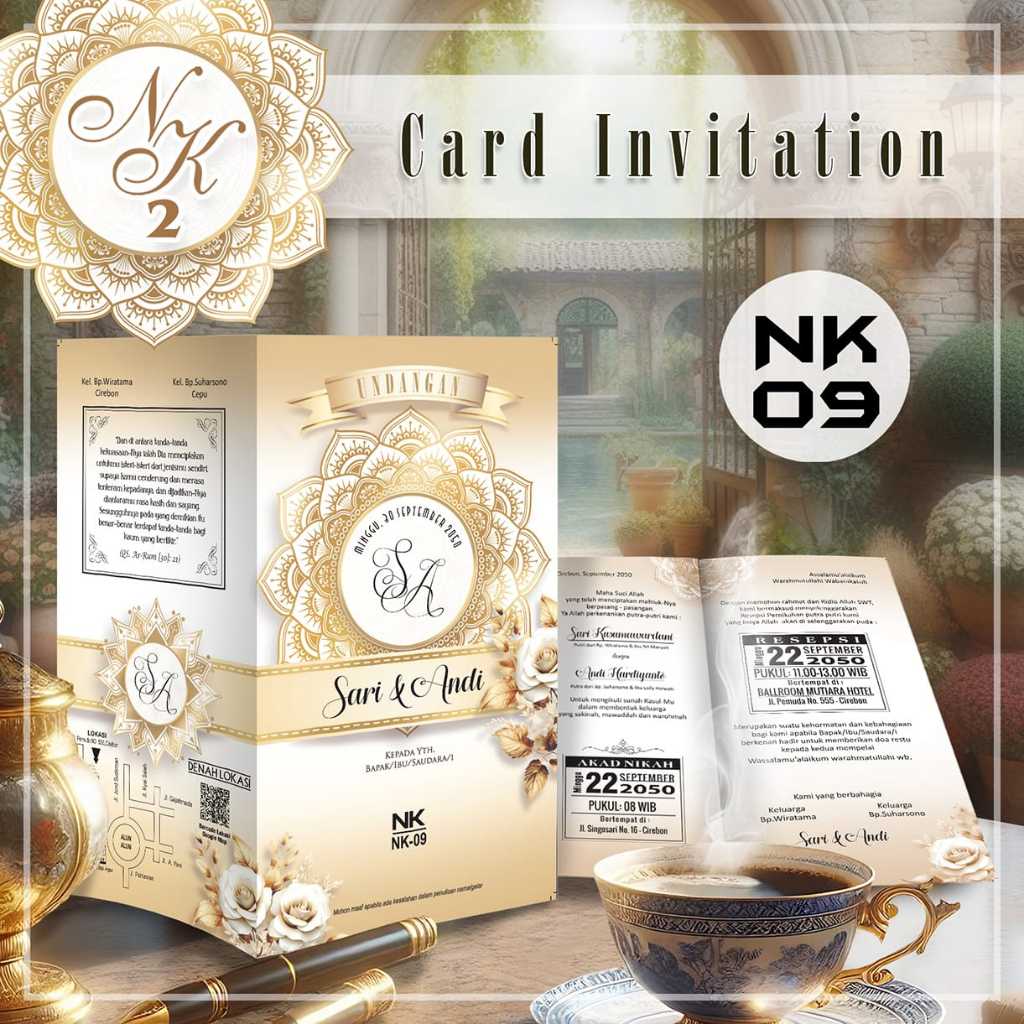 NK 09 NK Card | Blanko Undangan | Undangan Murah | Blangko Undangan | Free File Setting