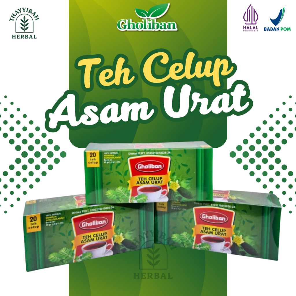 

Teh Celup Asam Urat Herbal Gholiban 100% Meniran dan Songgolangi