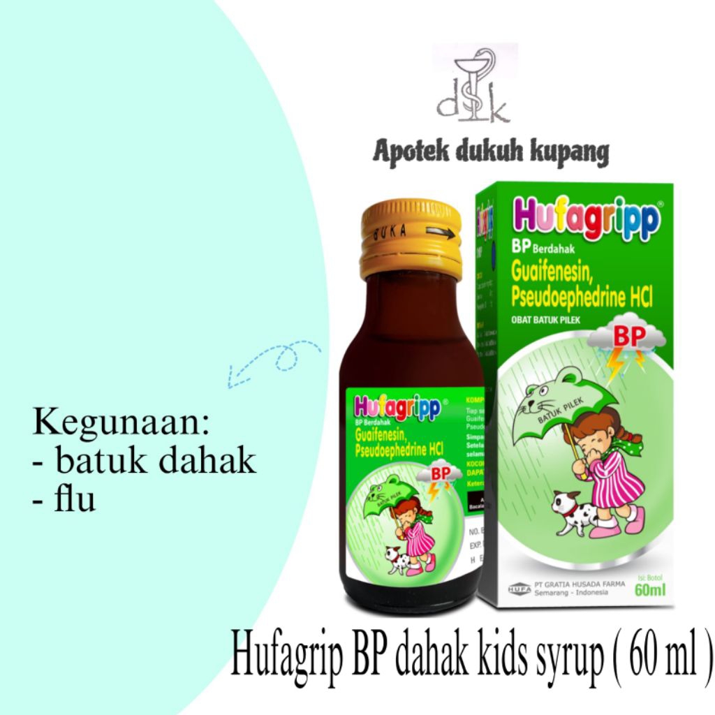 Hufagrip Batuk pilek berdahak kids syrup ( 60 ml )