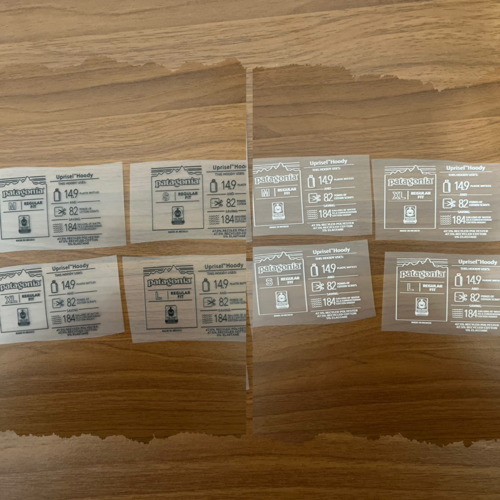 TAG PATAGONIA HOODIE LABEL SABLON