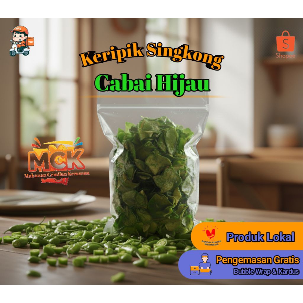 

Keripik Singkong Lengket Cabai Hijau