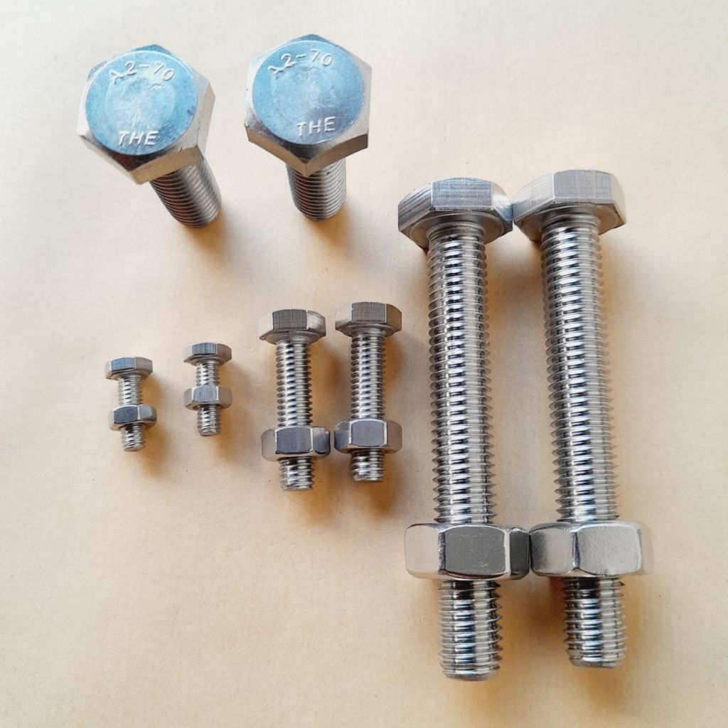 baut hex stainless 304 M8x16 | M8x20 | M8x25 l M8x30 l M8x35 l M8x35 l M8x40 l M8x45 l M8x50 l