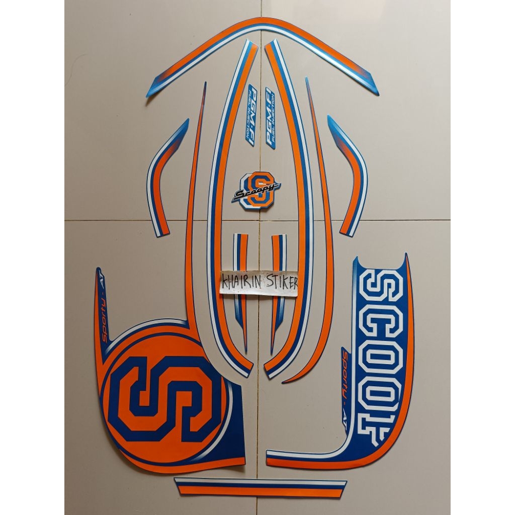 Striping Scoopy sporty biru 2014 original