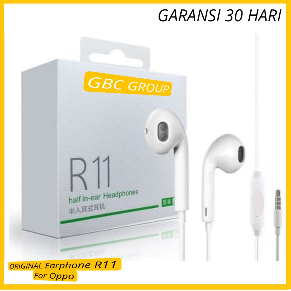 Headset Oppo A5 2020 A9 2020 Ori 100% Earphone Oppo R11 Super Bass Jack 3,5 mm