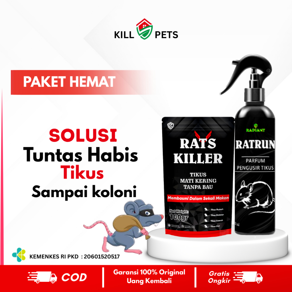 RatKiller Rat Killer Racun Tikus Mati Kering Tanpa Bau / Umpan Pembasmi Tikus