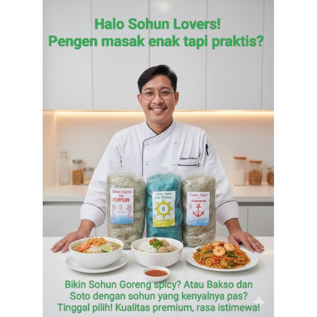 SOHUN SUPER / Sohun Kenyal / Sohun diet / Sohun mudah diolah / @500gr / Sohun Naga / Sohun Bintang /